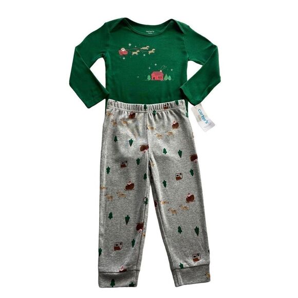 Carter's Girl’s 24 Month 2-Piece Christmas Bodysuit & Pant Set - Picture 1 of 8